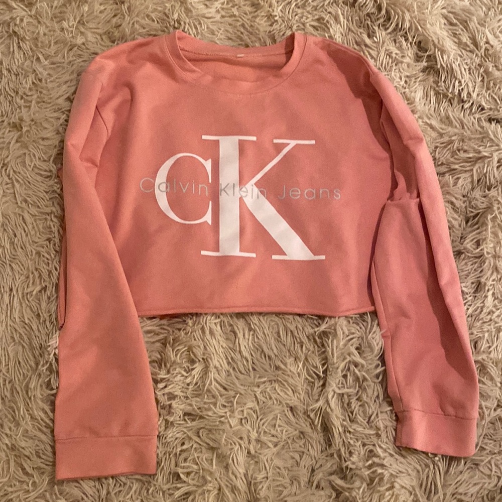 Women’s Light pink Calvin Klein long sleeve Crop top